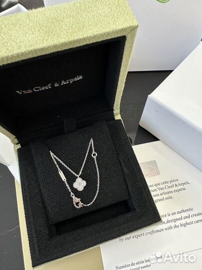 Van cleef колье белое золото с бриллиантами