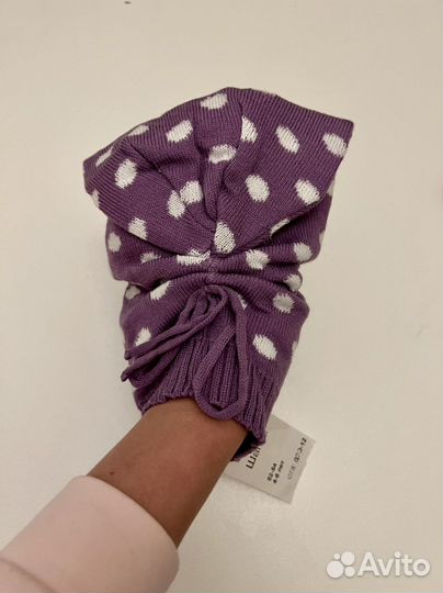 Новая демисезонная шапка для девочки 6 - 10 лет