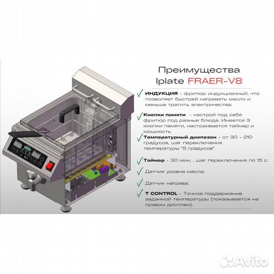 Индукционная фритюрница iPlate Fraer V8