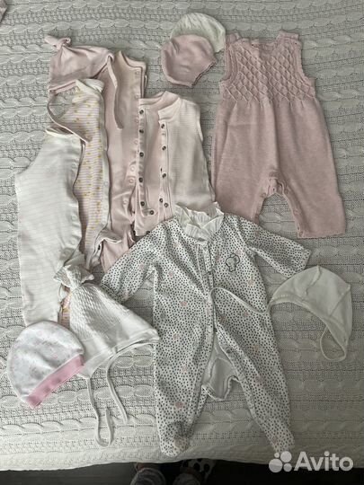 Вещи детские 0-3 мес пакетом 56/62/68/74