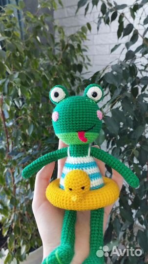 Вязаная игрушка, Лягушка