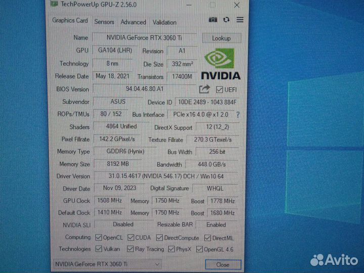 Видеокарта rtx 3060TI