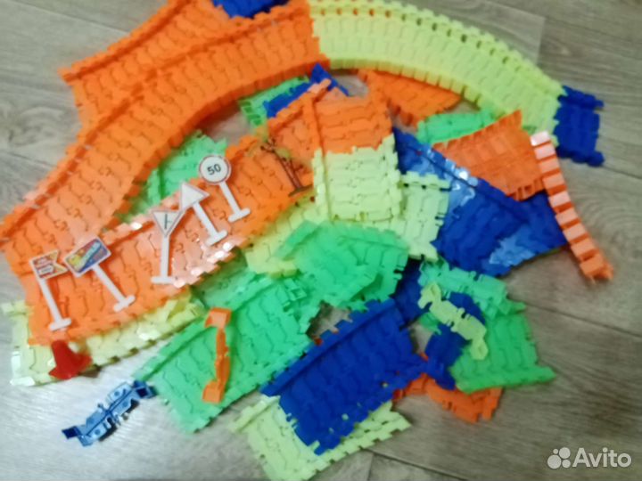 Дорога гибкий светящийся трек +знакии + тоннель