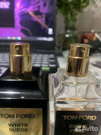 Tom Ford ebene fume & white suede 1/3