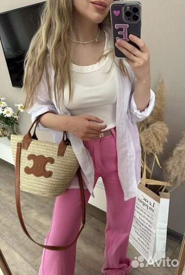 Джинсы женские розовые