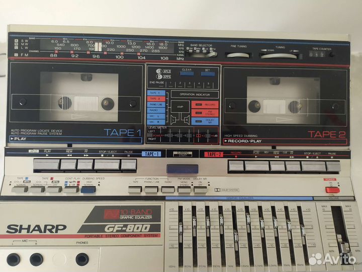 Кассетный магнитофон sharp GF-800H(S)
