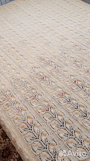 Плед вязаный новый полушерсть 220/240