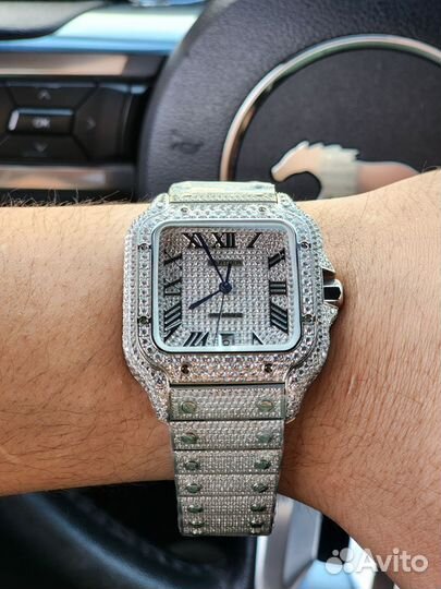 Часы мужские Cartier Santos diamond