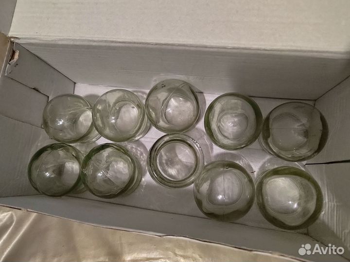 Медицинские банки 10 шт. стеклянные СССР