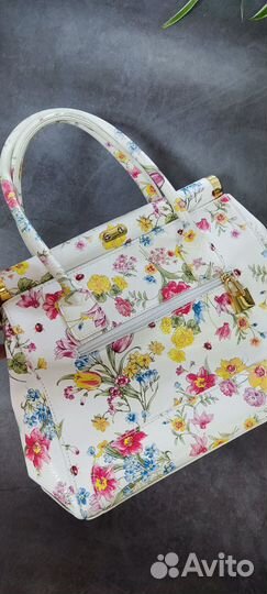 Сумка белая кожаная Италия