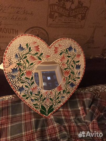 Сердце зеркало ручной работы