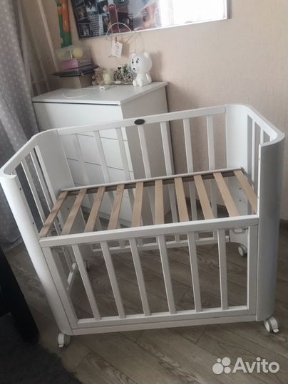 Кроватка детская Nuovita приставная с матрасиком