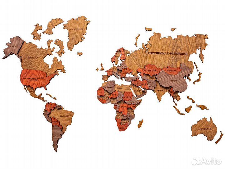 Деревянная карта мира Ставрополь