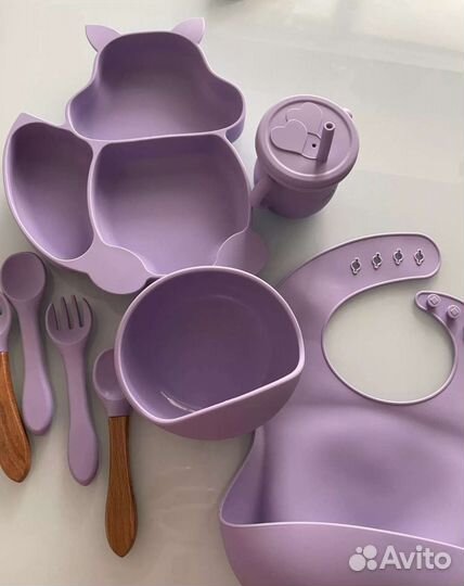 Детская посуда из силикона с присосками