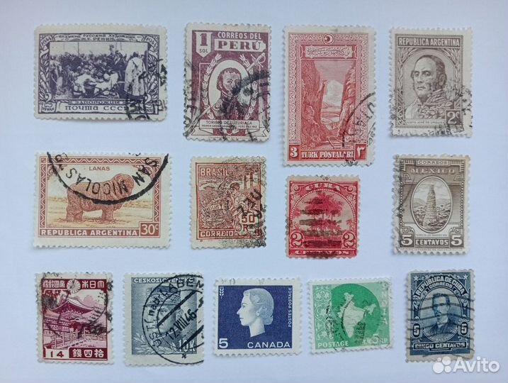 Марки стран мира 1940-1960 гг. подборка