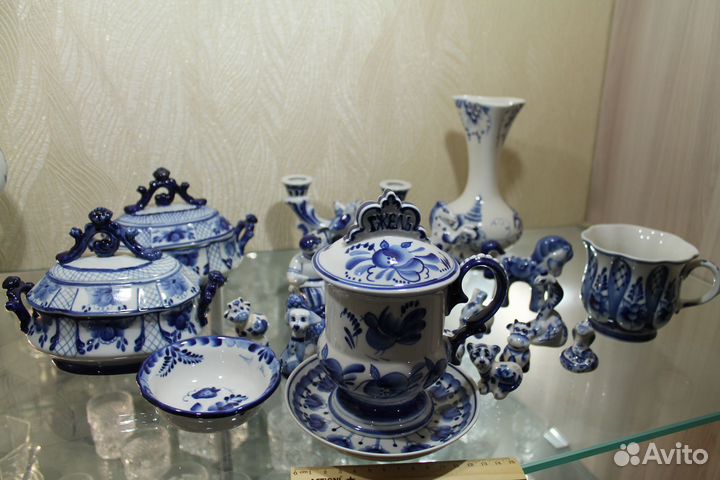 Фарфоровая посуда гжель винтаж