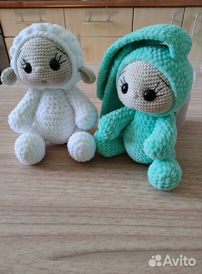 Вязаные игрушки из плюша