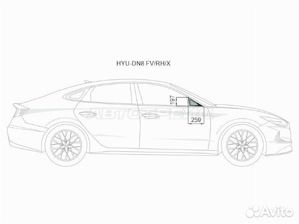 Стекло форточки hyundai sonata DN8 19