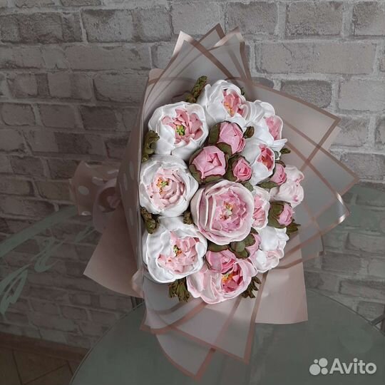 Букет съедобный из зефирных пионов