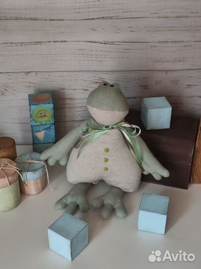 Льняные лягушки Тильда Ручная работа