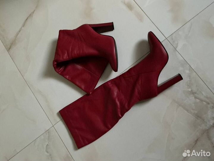 Сапоги трубы 38р натуральная кожа