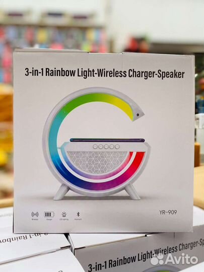 Колонка - ночник с беспроводной зарядкой