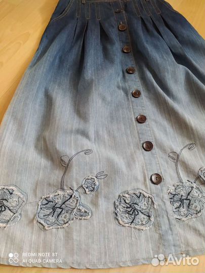 Джинсовая юбка длинная