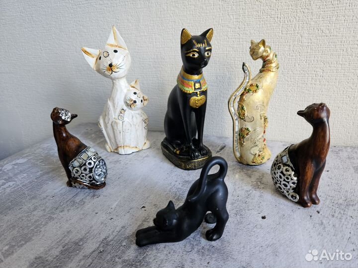 Фигурки кошек, набор 6 штук