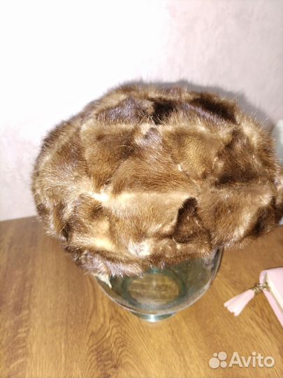 Берет женский норковый из кусочков