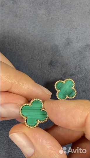 Серьги van cleef с малахитом