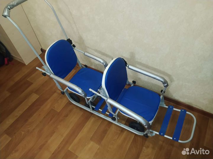 Коляска санки для двойни, погодок