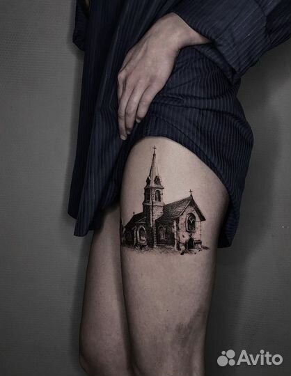 Татуировка гравюра/дотворк