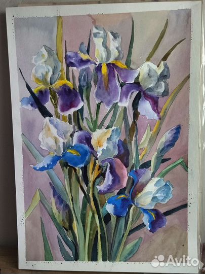 Картина акварель цветы