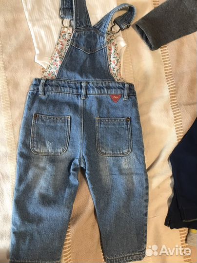 Джинсовый комбинезон и другие вещи на 1-1,5-2 года
