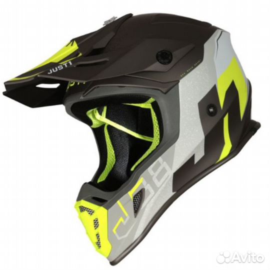 Шлем кроссовый just1 J38 Korner (Hi-Vis желтый/тит