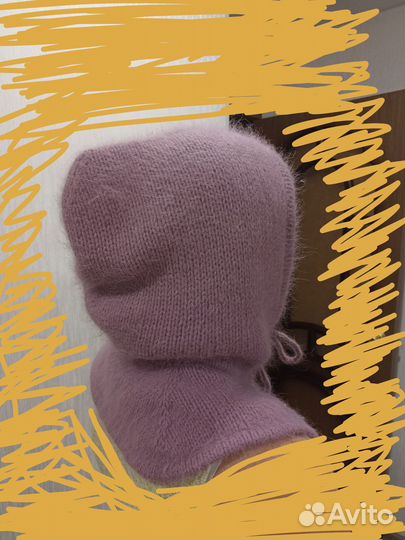 Капор с манишкой, из пуха норки, зимний двойной