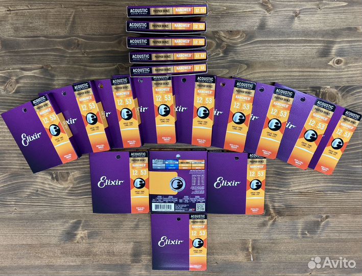 Струны Elixir 16052 Phosphor Bronze Nanoweb 12-53