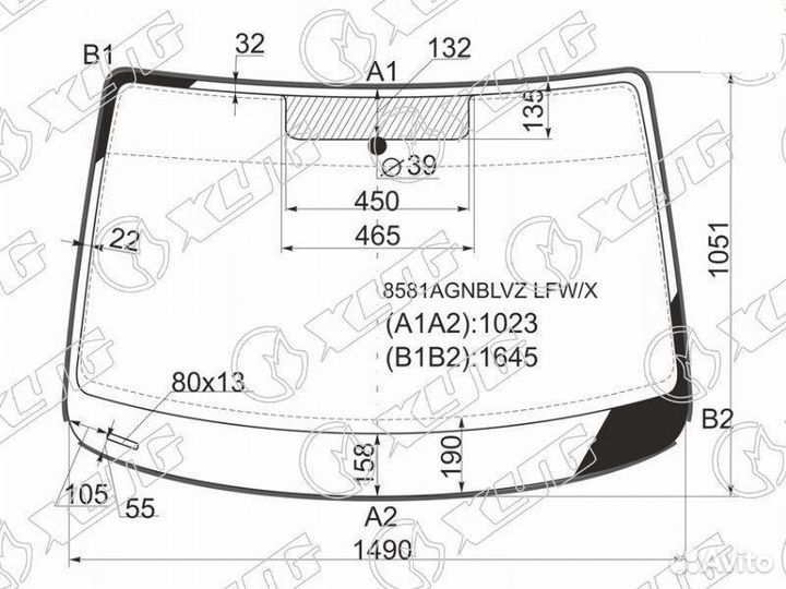 Стекло лобовое volkswagen caddy III 04-15 /caddy I