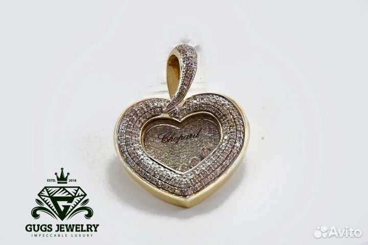 Золотой кулон с бриллиантами шопард