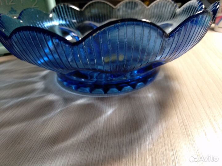 Ваза для фруктов кобальт СССР