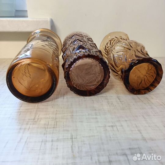 Вазы, карамельное стекло