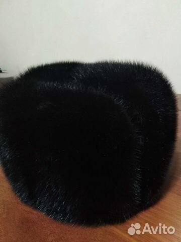 Норковая шапка мужская чёрная формовка