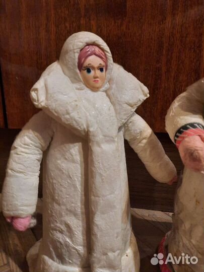 Советские дед мороз и снегурочка новогодниигрушки