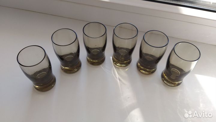 Рюмка (стопка) цветное стекло 6 шт СССР