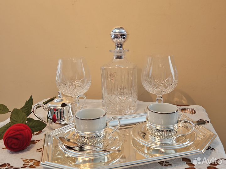 Набор для кофе для двоих Италия Chinelli посеребр