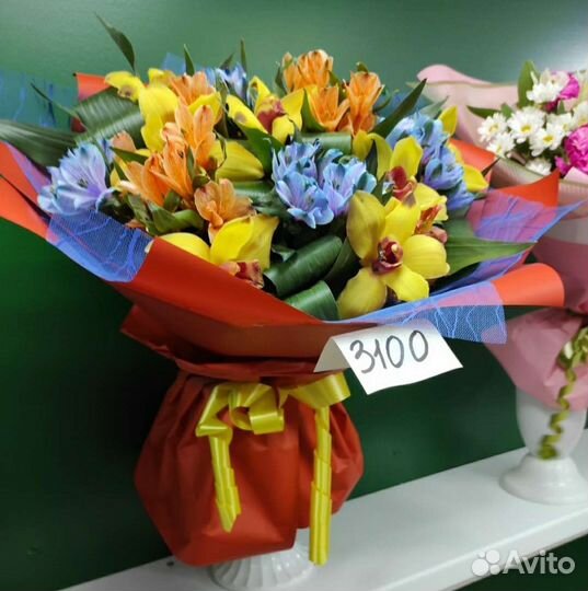 Альстромерия красная,синяя,оранж,фиол.орхидея,роза