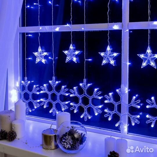 Гирлянда на окно звезды (арт-2)