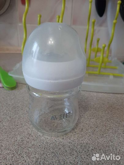 Молокоотсос Avent + Бутылочка Avent стекло 120