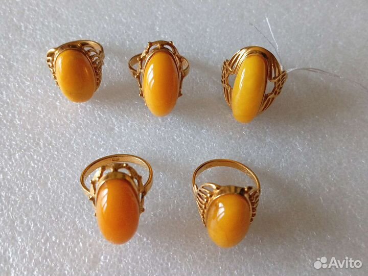 Кольцо янтарь СССР