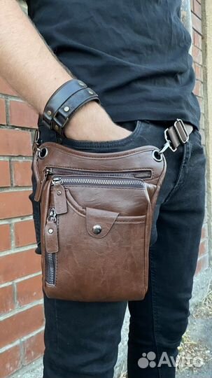 Мотосумка на бедро brown